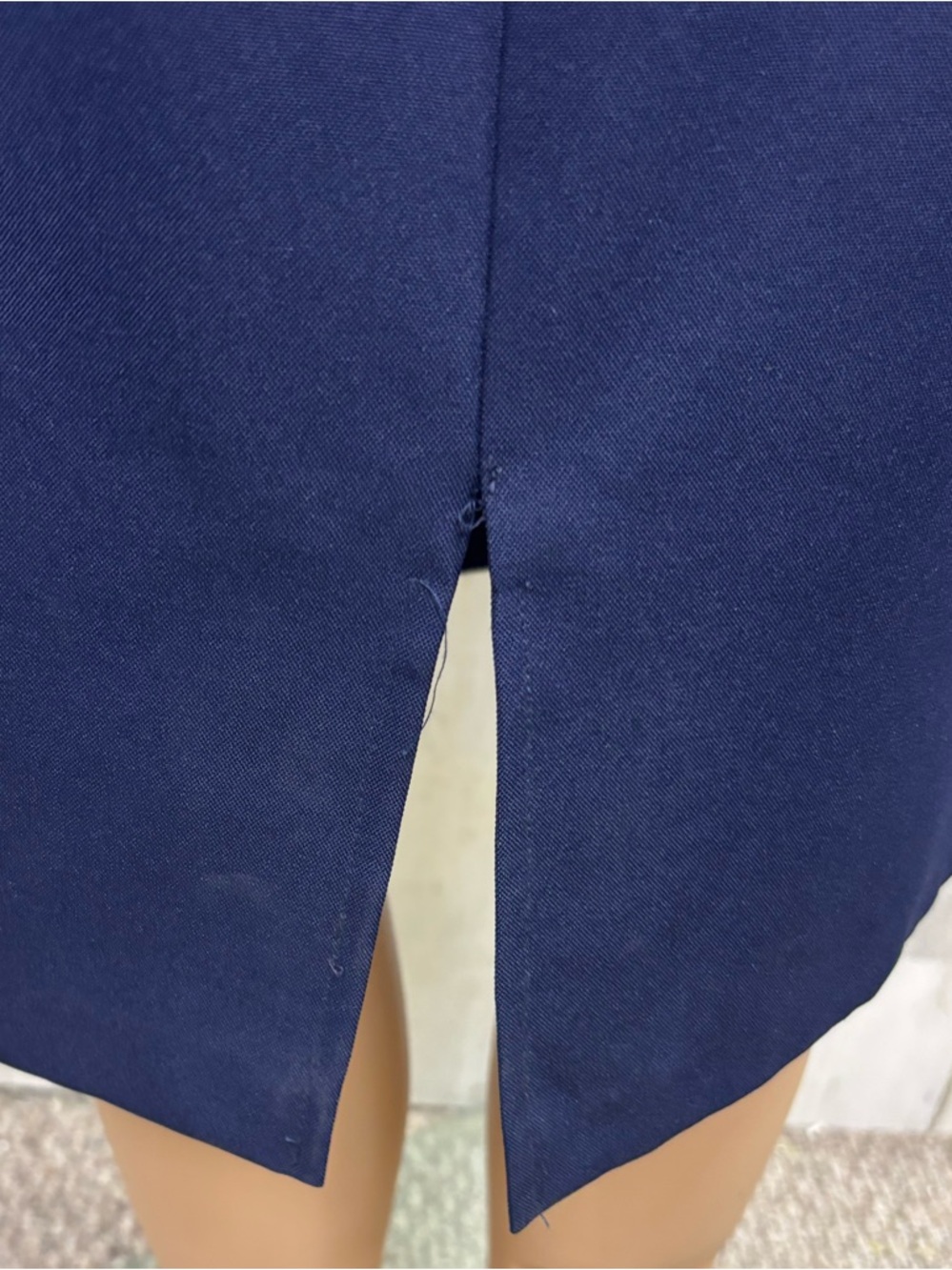Good Times Vintage 80’s Navy Pinstripe Double-Breasted Skirt Suit - Picture 6 of 10